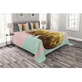 thumbnail image 1 of Ambesonne Indie Quilted Bedspread Set 3 Pcs, Poly Pineapple Summer, Queen Size, Mint Green Pale Brown, 1 of 3