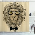 thumbnail image 1 of Ambesonne Indie Shower Curtain, Dandy Cool Lion Character, 69"Wx75"L, Sand Brown Black Yellow, 1 of 3