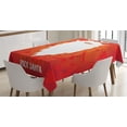 thumbnail image 1 of Ambesonne Indie Tablecloth Rectangular Table Cover, Rock Santa Claus Xmas, 52"x70", Red Orange White, 1 of 4
