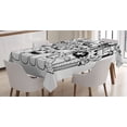 thumbnail image 1 of Ambesonne Indie Tablecloth Rectangular Table Cover, Welcoming Monster, 60"x90", Black and White, 1 of 4