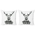 thumbnail image 1 of Ambesonne Indie Throw Pillow Cover 2 Pack, Deer Nordic Sweater Xmas, 24", Charcoal Grey White, 1 of 2