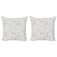 thumbnail image 1 of Ambesonne Indie Throw Pillow Cover 2 Pack, Minimalist Nature Pattern, 16", Vermilion Pale Grey, 1 of 2