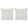 thumbnail image 1 of Ambesonne Indie Throw Pillow Cover 2 Pack, Minimalist Nature Pattern, 20", Vermilion Pale Grey, 1 of 2