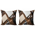 thumbnail image 1 of Ambesonne Indie Throw Pillow Cover 2 Pack, Work Equipment on Table, 16", Brown Beige Black, 1 of 2