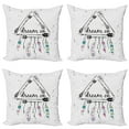 thumbnail image 1 of Ambesonne Indie Throw Pillow Cover 4 Pack, Bohemian Dream, 24", Black White Pink, 1 of 6