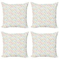 thumbnail image 1 of Ambesonne Indie Throw Pillow Cover 4 Pack, Colorful Classic Glasses, 24", Multicolor, 1 of 2