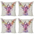 thumbnail image 1 of Ambesonne Indie Throw Pillow Cover 4 Pack, Deer Portrait, 18", Multicolor, 1 of 6