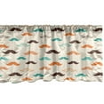 thumbnail image 1 of Ambesonne Indie Window Valance, Retro Mustache Pattern, 54" X 12", Orange Brown and Teal, 1 of 3