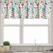 Ambesonne Indie Window Valance, Urban Hipster Accessories, 54" X 18", Multicolor