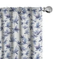 thumbnail image 1 of Ambesonne Indigo Window Curtains, Watercolored Tree Leaves, Each 28" W x 63" L, Dark Blue Purple, 1 of 5