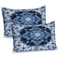 thumbnail image 1 of Ambesonne Indigo Paisley Pillow Sham 2 Pack, Tie Dye Art Hippie, 30"x20", Royal Blue and White, 1 of 3