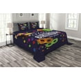 thumbnail image 1 of Ambesonne Indigo Quilted Bedspread Set 3 Pcs, Balloons Ribbons s, King Size, Multicolor, 1 of 5
