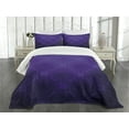 thumbnail image 1 of Ambesonne Indigo Quilted Bedspread Set 3 Pcs, Circles Inner Details, Queen Size, Purple and Magenta Blue, 1 of 5