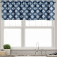 thumbnail image 1 of Ambesonne Indigo Valance Pack of 2, Greek House Tile Themed, 54"X18", Navy Blue and White, 1 of 2