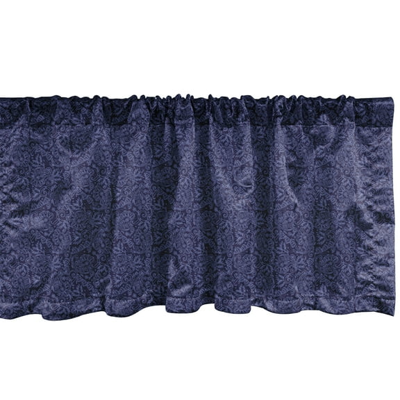 Ambesonne Indigo Window Valance, Royal Paisley Design, 42" x 12", Indigo Violet Blue