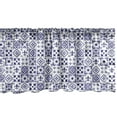 thumbnail image 1 of Ambesonne Indigo Window Valance, Tile Square Abstract Pattern, 42" x 18", Indigo White, 1 of 3
