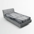 thumbnail image 1 of Ambesonne Industrial Fitted Sheet, Futuristic Panels, Twin XL Size, Grey and White, 1 of 2
