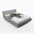thumbnail image 1 of Ambesonne Industrial Fitted Sheet, Owl, Queen Size, Grey White Brown, 1 of 2