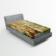 thumbnail image 1 of Ambesonne Industrial Fitted Sheet, Rustic Brick House, Twin Size, Green Yellow, 1 of 2