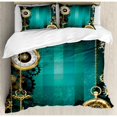 thumbnail image 1 of Ambesonne Industrial Jewelry Theme Watches Antique Keys and Chains Steampunk Illustration Duvet Cover Set, 1 of 3