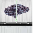 thumbnail image 1 of Ambesonne Industrial Kitchen Curtains, Mechanic Wheel Brain, 55"x39", Charcoal Grey, 1 of 3
