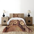 thumbnail image 1 of Ambesonne Industrial Quilted Bedspread Set 2 Pcs, Clocks Gears, Twin Size, Cinnamon, 1 of 3