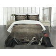 thumbnail image 1 of Ambesonne Industrial Quilted Bedspread Set 3 Pcs, Grungy Tools, Queen Size, Brown Grey Red, 1 of 5