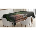 thumbnail image 1 of Ambesonne Industrial Tablecloth Rectangular Table Cover, Bricks Plants, 52"x70", Multicolor, 1 of 4