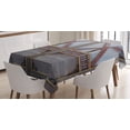 thumbnail image 1 of Ambesonne Industrial Tablecloth Rectangular Table Cover, Wooden Window Plank, 52"x70", Brown and Grey, 1 of 4