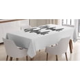 thumbnail image 1 of Ambesonne Inhale Exhale Tablecloth Rectangular Table Cover, Brush Ink Words, 52"x70", Black and White, 1 of 4