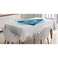 thumbnail image 1 of Ambesonne Inhale Exhale Tablecloth Rectangular Table Cover, Tree of Life, 60"x84", Night Blue and White, 1 of 3