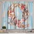 thumbnail image 1 of Ambesonne Initial Q Kitchen Curtains, Nautical Concept Sea Art, 55"x39", Dark Coral Pale Blue, 1 of 3