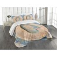 thumbnail image 1 of Ambesonne Initial Q Quilted Bedspread Set 3 Pcs, Uppercase Worn Wood Art, Queen Size,, 1 of 5