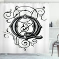 thumbnail image 1 of Ambesonne Initial Q Shower Curtain, Gothic Medieval Style Art, 69"Wx84"L, White Black and Grey, 1 of 3
