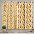 thumbnail image 1 of Ambesonne Insects Kitchen Curtains, Bees and Irregular Hexagons, 55"x45", Yellow Redwood, 1 of 3