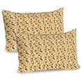 thumbnail image 1 of Ambesonne Insects Pillow Sham 2 Pack, Bees and Irregular Hexagons, 26"x20", Yellow Redwood, 1 of 3
