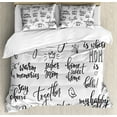 thumbnail image 1 of Ambesonne Inspirational Duvet Cover Set, Family Lettering, 2-Calking, Black Pale Grey, 1 of 3