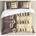 thumbnail image 1 of Ambesonne Inspirational Duvet Cover Sets, Words Scribble, 2-King, Umber Sand Brown, 1 of 2