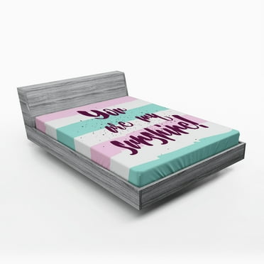Ambesonne Inspirational Fitted Sheet, Colorful Love Words, Queen Size, Multicolor