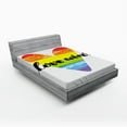 thumbnail image 1 of Ambesonne Inspirational Fitted Sheet, Gay Marriage Sign, Full Size, Multicolor, 1 of 2