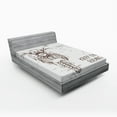 thumbnail image 1 of Ambesonne Inspirational Fitted Sheet, Keep on Riding, Queen Size, Brown White, 1 of 2
