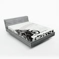 thumbnail image 1 of Ambesonne Inspirational Fitted Sheet, Motocross Racer, Queen Size, Black White, 1 of 3