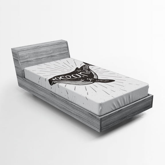 Ambesonne Inspirational Fitted Sheet, Ocean Inside You, Twin Size, Charcoal Grey