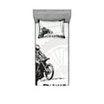 thumbnail image 1 of Ambesonne Inspirational Fitted Sheet & Pillow Sham Set, Motocross Racer, Twin, Black White, 1 of 2
