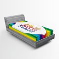 thumbnail image 1 of Ambesonne Inspirational Fitted Sheet, Rainbow Words, Twin XL Size, Multicolor, 1 of 3