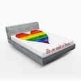 thumbnail image 1 of Ambesonne Inspirational Fitted Sheet, We Need Gay Love, Queen Size, Multicolor, 1 of 2