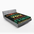 thumbnail image 1 of Ambesonne Inspirational Fitted Sheet, Words Grunge Art, Queen Size, Green Yellow, 1 of 2