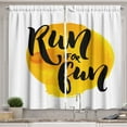 thumbnail image 1 of Ambesonne Inspirational Kitchen Curtains, Run for Run Words, 55"x39", Black White Yellow, 1 of 2