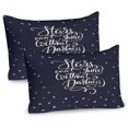thumbnail image 1 of Ambesonne Inspirational Pillow Sham 2 Pack, Night Sky Words, 36"x20", Dark Purple Beige, 1 of 3