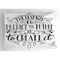 thumbnail image 1 of Ambesonne Inspirational Pillow Sham, Create Future, 26" X 20", Black and White, 1 of 2